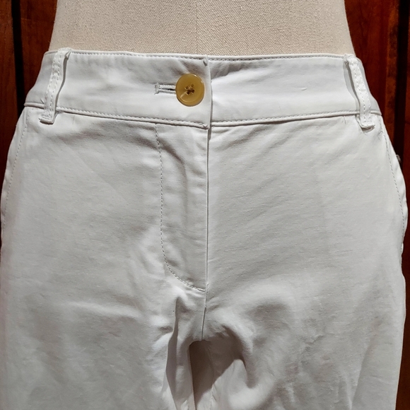 Talbots Women's Pants - Gray, White, and Blue Girlfriend Chinos - Picture 5 of 15